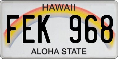 HI license plate FEK968