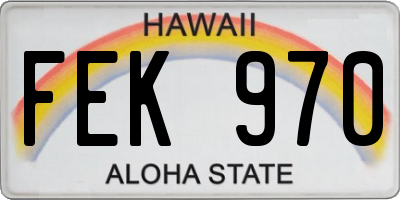 HI license plate FEK970