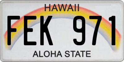 HI license plate FEK971