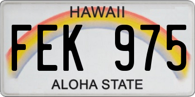 HI license plate FEK975