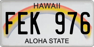 HI license plate FEK976