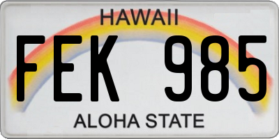 HI license plate FEK985