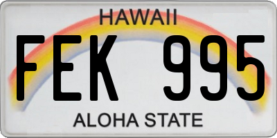 HI license plate FEK995