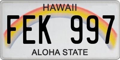 HI license plate FEK997