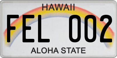 HI license plate FEL002