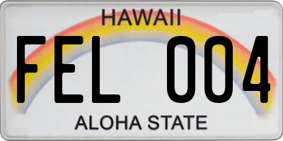HI license plate FEL004