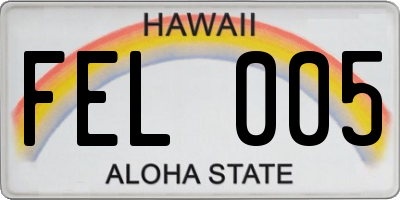 HI license plate FEL005
