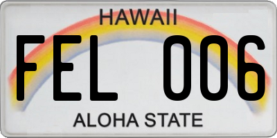 HI license plate FEL006
