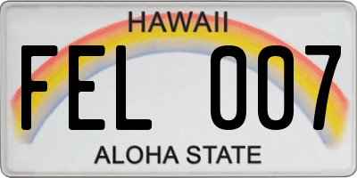 HI license plate FEL007