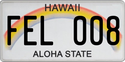 HI license plate FEL008