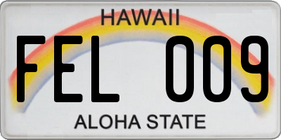 HI license plate FEL009