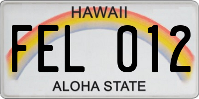 HI license plate FEL012