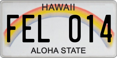 HI license plate FEL014