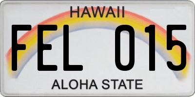 HI license plate FEL015