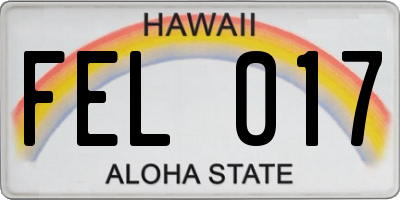 HI license plate FEL017
