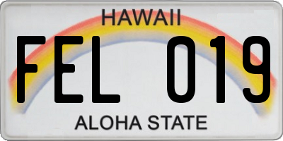 HI license plate FEL019