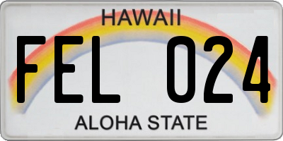 HI license plate FEL024