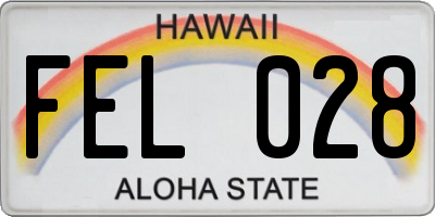 HI license plate FEL028