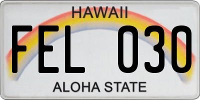 HI license plate FEL030