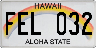 HI license plate FEL032