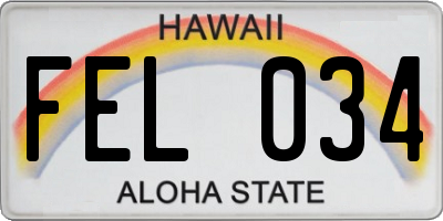 HI license plate FEL034