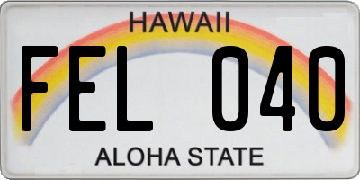 HI license plate FEL040