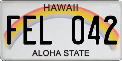 HI license plate FEL042