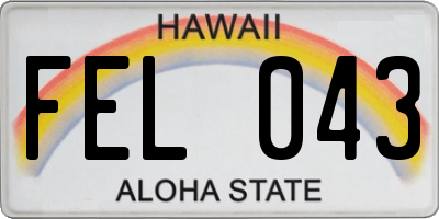 HI license plate FEL043