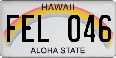HI license plate FEL046