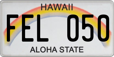 HI license plate FEL050