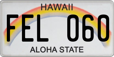 HI license plate FEL060