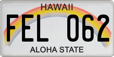 HI license plate FEL062