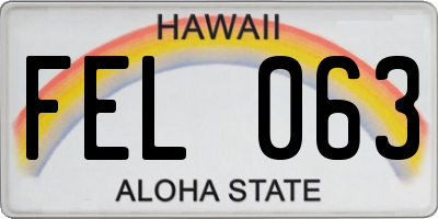 HI license plate FEL063