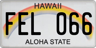 HI license plate FEL066
