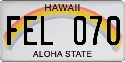 HI license plate FEL070