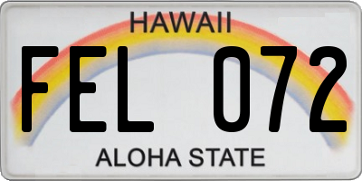 HI license plate FEL072