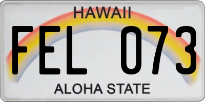 HI license plate FEL073