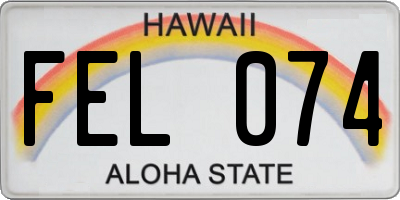 HI license plate FEL074