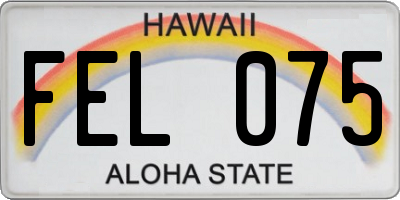 HI license plate FEL075