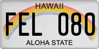 HI license plate FEL080