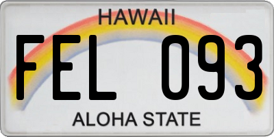 HI license plate FEL093