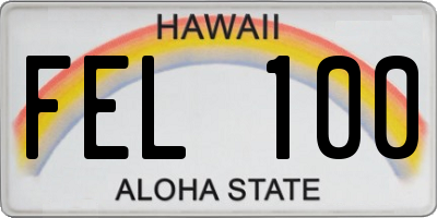 HI license plate FEL100