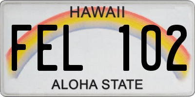 HI license plate FEL102