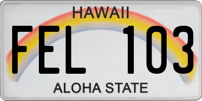 HI license plate FEL103
