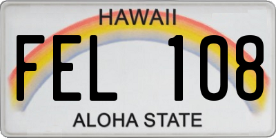 HI license plate FEL108