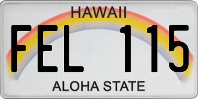 HI license plate FEL115