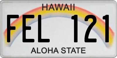 HI license plate FEL121
