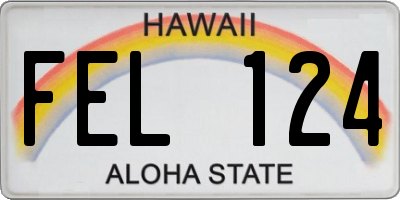 HI license plate FEL124