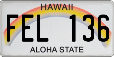 HI license plate FEL136