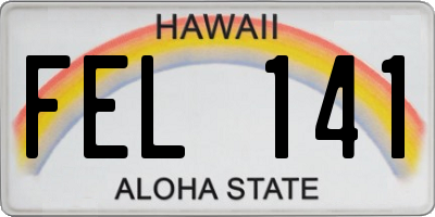HI license plate FEL141